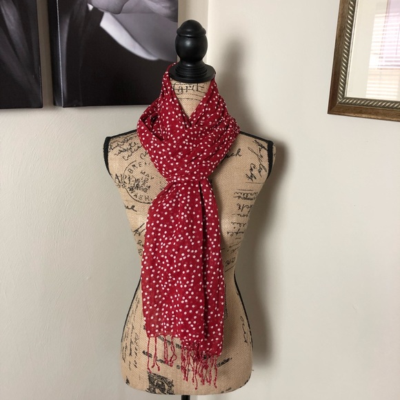 Accessories - Christmas Red Polka dot Scarf